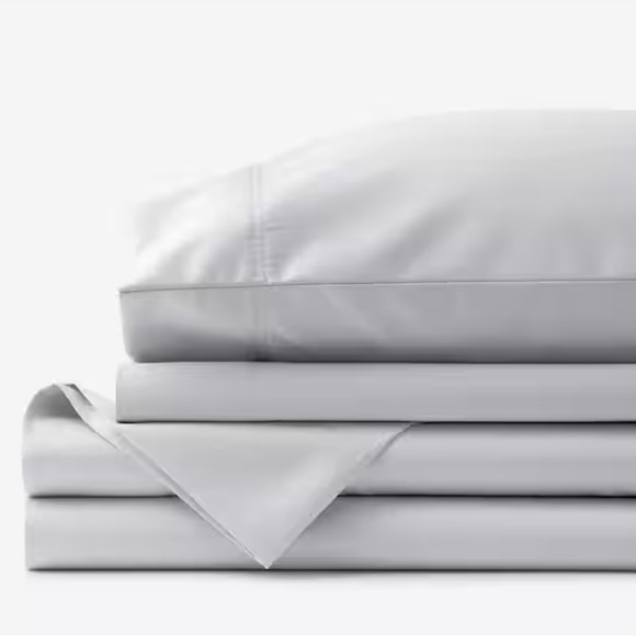 The Company Store Legends Hotel Light Gray Supima Cotton Sateen Sheet Set Queen - Picture 1 of 8